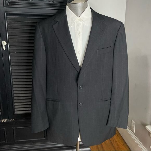 Burberry Windowpane Check Wool Blazer‎ Sports Coat 2 Button Mens 42L - Picture 1 of 9